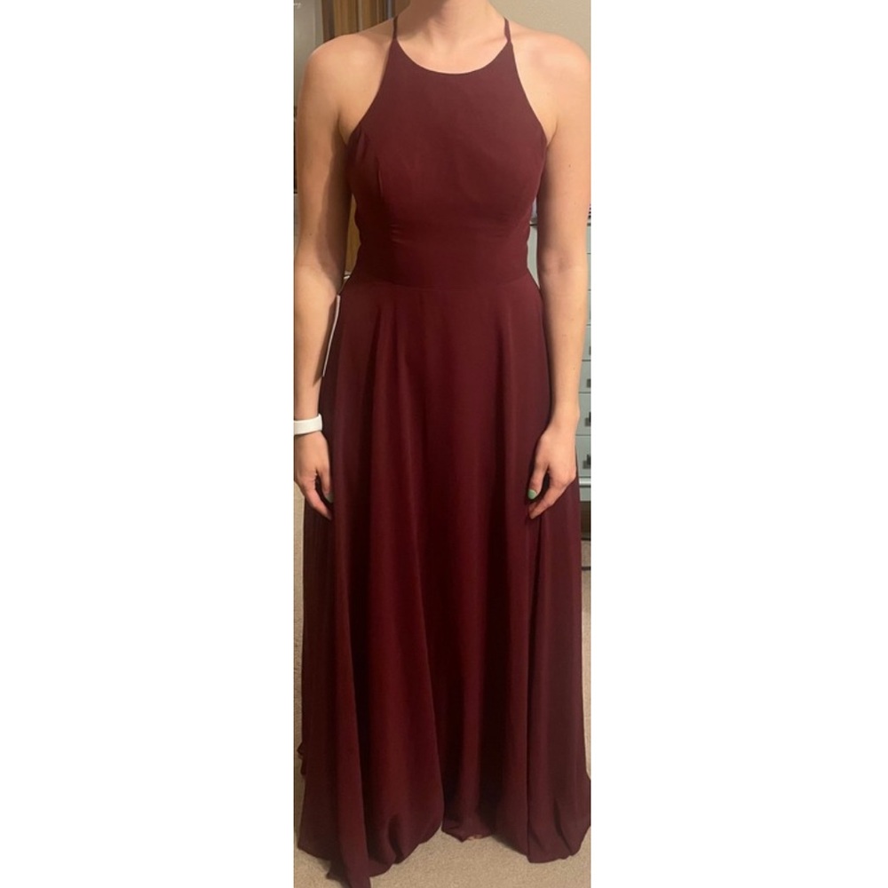 Azazie Mulberry Chiffon Bridesmaid Dress! Celyn Style - NEVER WORN!